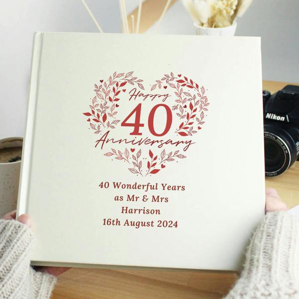 Personalised 40th Ruby Wedding Anniversary Photo Album - lifestyle shot