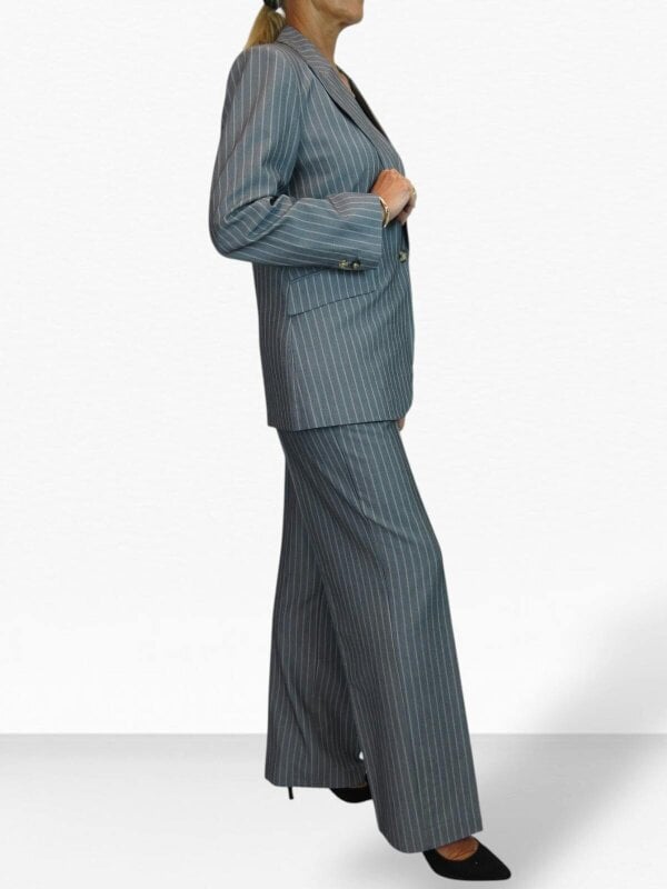 Paulo Due Women's Pinstripe 2 Piece Trouser Suit Tailored Blazer