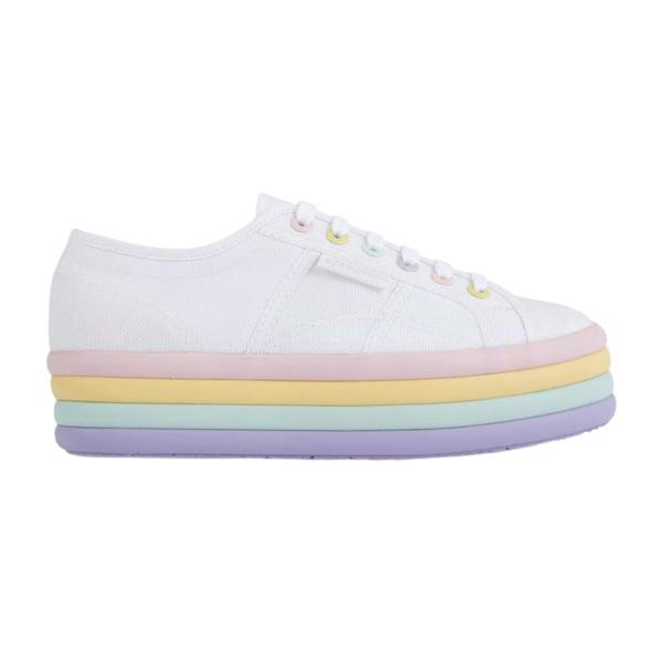 Superga Womens/Ladies 2790 Candy Trainers - White/Violet/Light Pink - 