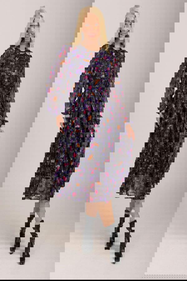 Mudflower Floral Lurex Dress