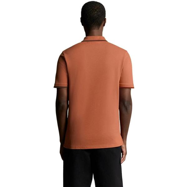 Lyle & Scott Brown Tipped Polo Shirt XS