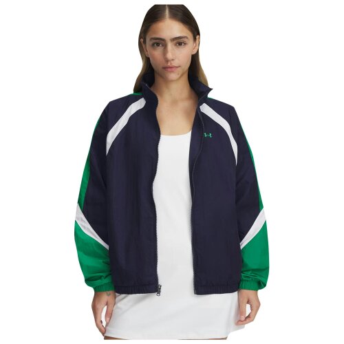 Under Armour Womens Icon Crinkle Jacket - Blue/Green/White - 14 UK - Blue/Green/White - 100% Mixed