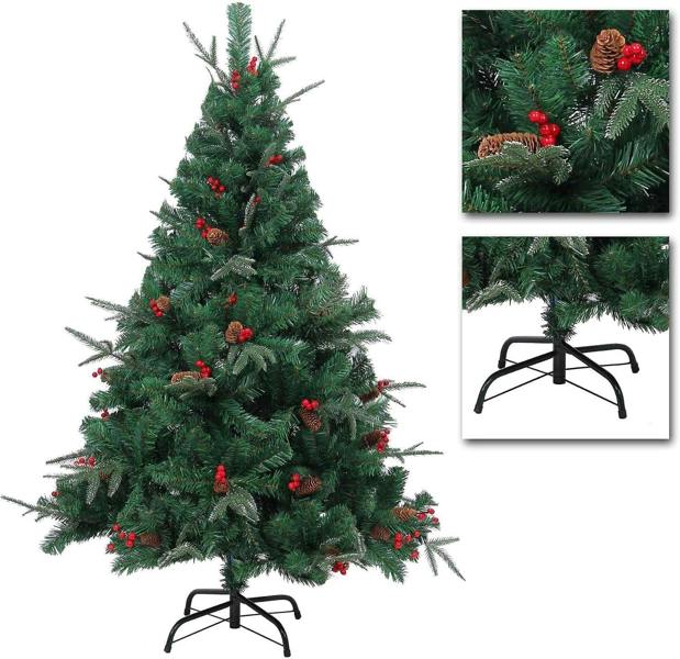 5ft to 6ft Artificial Nordic Fir Christmas Trees with PVC Branches, Frosted or Classic Green Finish image 4