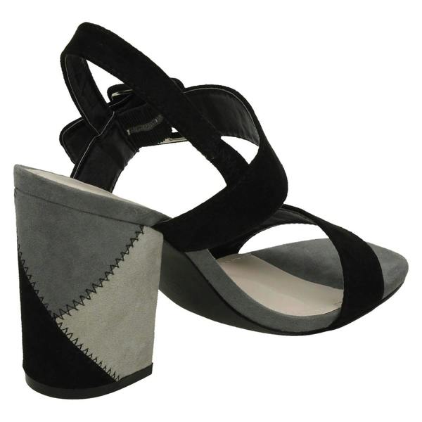 Spot On Ladies Spot On High Patchwork Heel Mule Sandals
