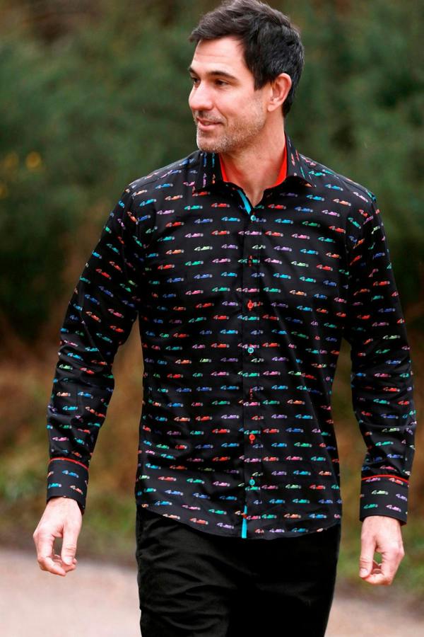 VINTAGE GRAND PRIX SHIRT - Premium Men's Patterned Shirt by Claudio Lugli | Bold Design, Tailored Fit, Best Printed Shirts