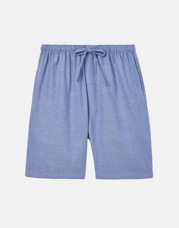 British Boxers Men's Brushed Cotton Sleep Shorts – Staffordshire Blue Herringbone