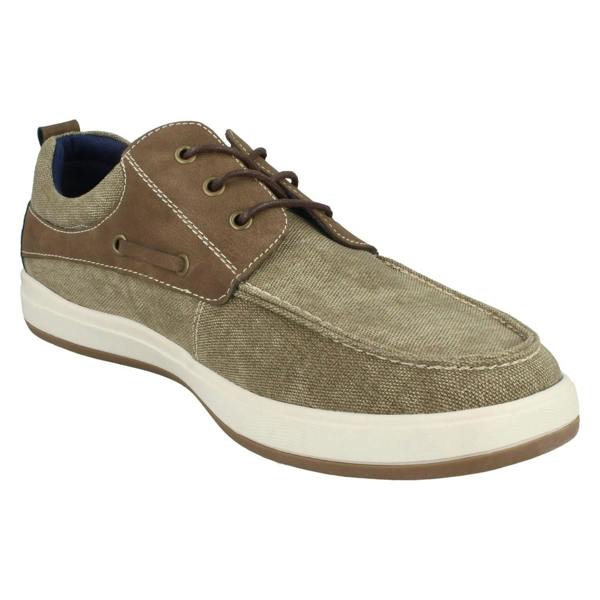 Hush Puppies Mens Hush Puppies Canvas Boat Shoes Aiden
