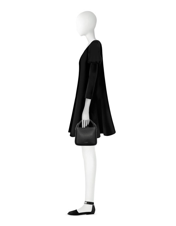 Le Parmentier Duplo Small Top Handle Bag - Black