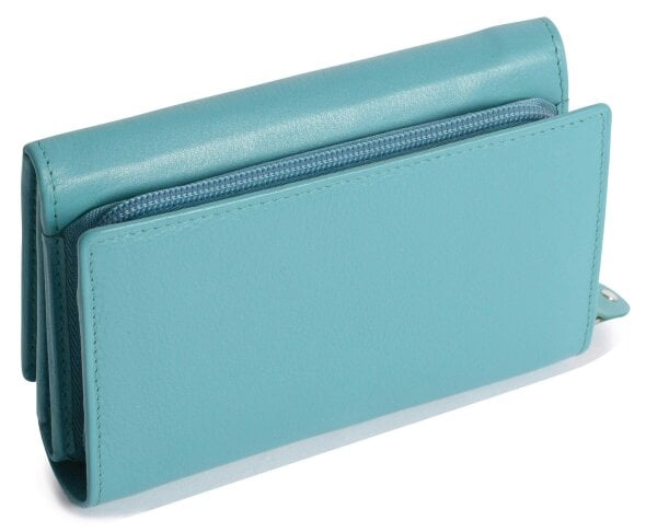 SADDLER Compact Trifold Leather Purse "Eleanor" – Handmade by Saddler | RFID Protected & Gift Boxed | 10 Card Slots & Rear Zip Coin Pocket
