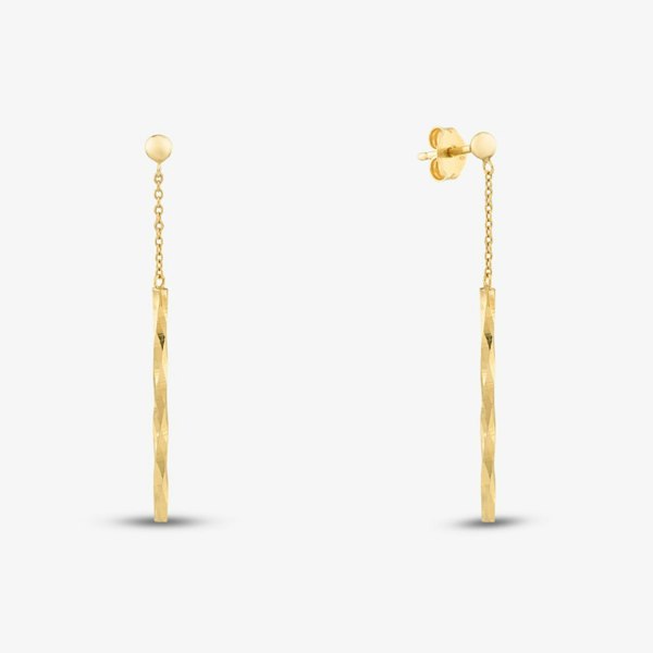 T. H. Baker 9ct Yellow Gold Faceted Bar Dropper Earrings 1.54.4959