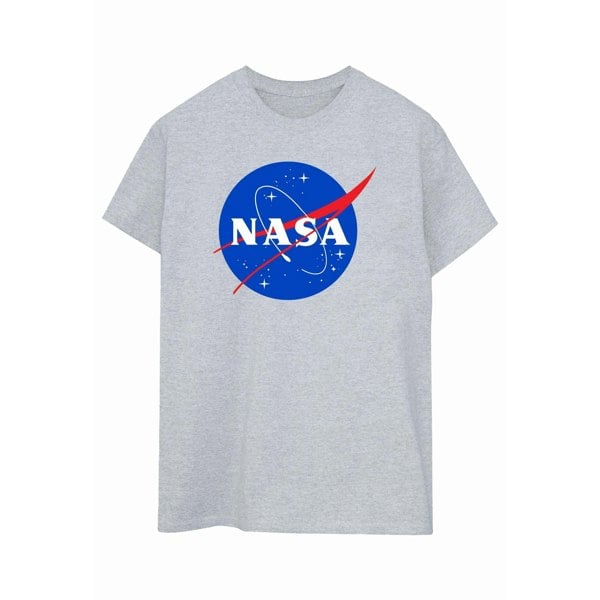 NASA Womens Classic Insignia Logo Cotton Boyfriend T-Shirt - Sports Grey