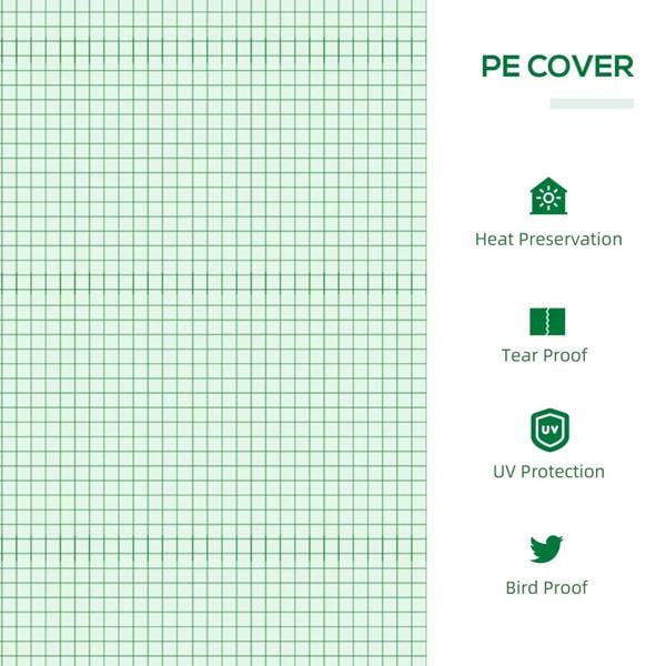 Green greenhouse PE cover panel with fine grid mesh texture