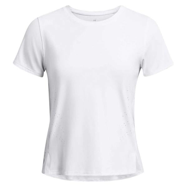 Under Armour Womens/Ladies Launch Crew Neck Regular T-Shirt - White/Reflective - 