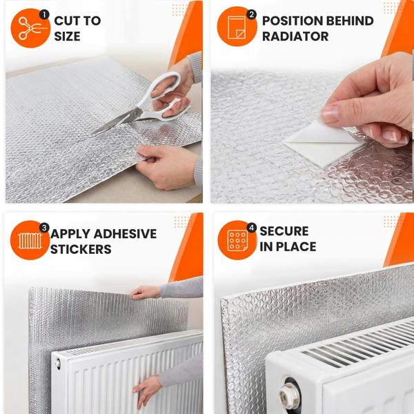 MY DIY PROFESSIONAL PRODUCTS Radiator Insulation Foil Sheet - Reflective Thermal Bubble Backing With Stickers – Energy Saving, UV Resistant