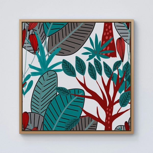 Warren Reed Jungle Exotic Summer Tropical Leaves Framed Canvas