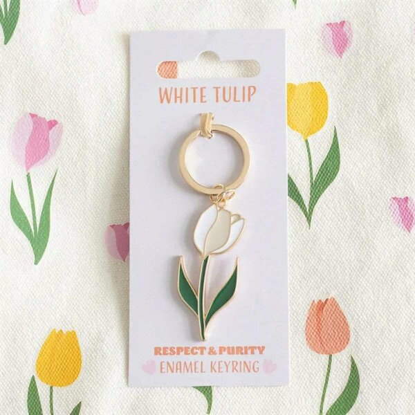Bobobiy White Tulip Keyring