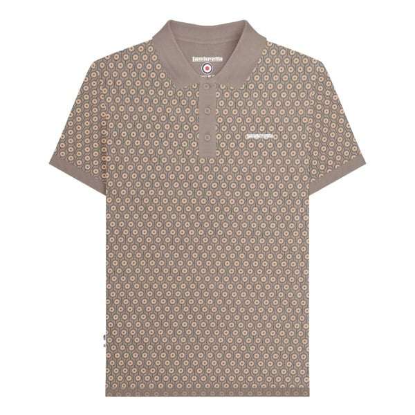 Lambretta Mens AW24 Geometric Polo Shirt - Cinder