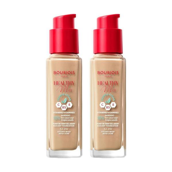 Bourjois Paris 2 x Bourjois Healthy Mix Clean and Vegan Foundation 30ml - 52.2W Golden Beige