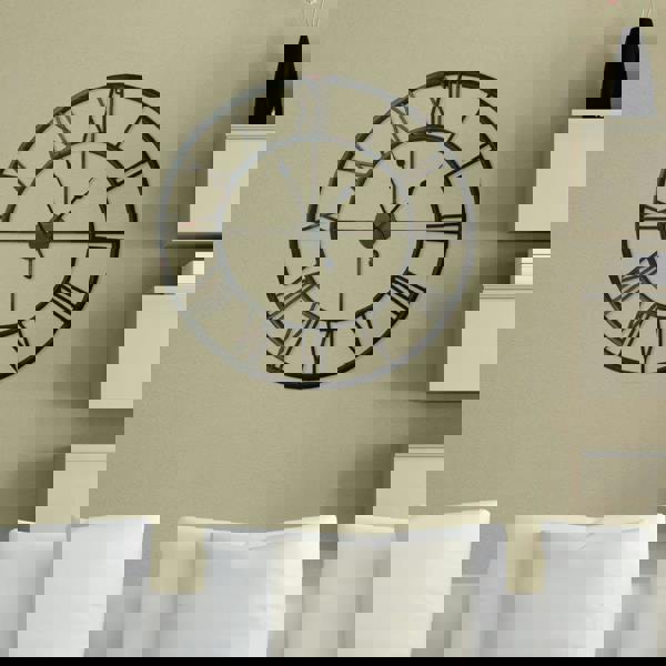 WALPLUS WC2147 - Vintage Rustic Roman Iron Wall Clock - 43 cm / 17 in