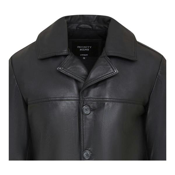 Infinity Leather Men’s 4 Button Italian Leather Blazer Jacket - Loxton