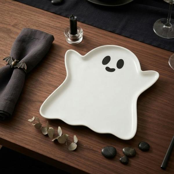 Garden Greatness Spooky Ghost Halloween Plate Dish