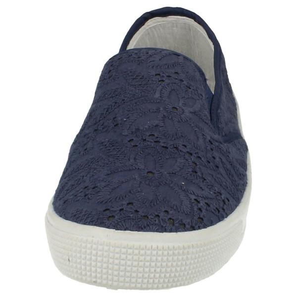 Spot On Ladies Spot On Slip On Plimsolls