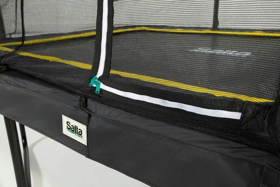 12ft x 8ft Salta Black Rectangular Comfort Edition Trampoline with Enclosure