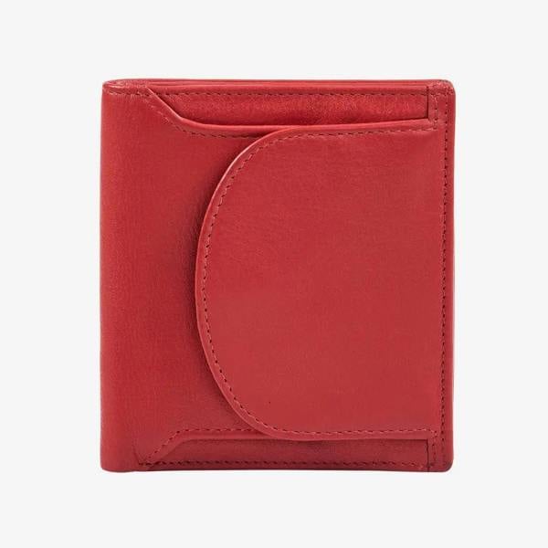 Red ladies leather coin tray purse for everyday essentials
