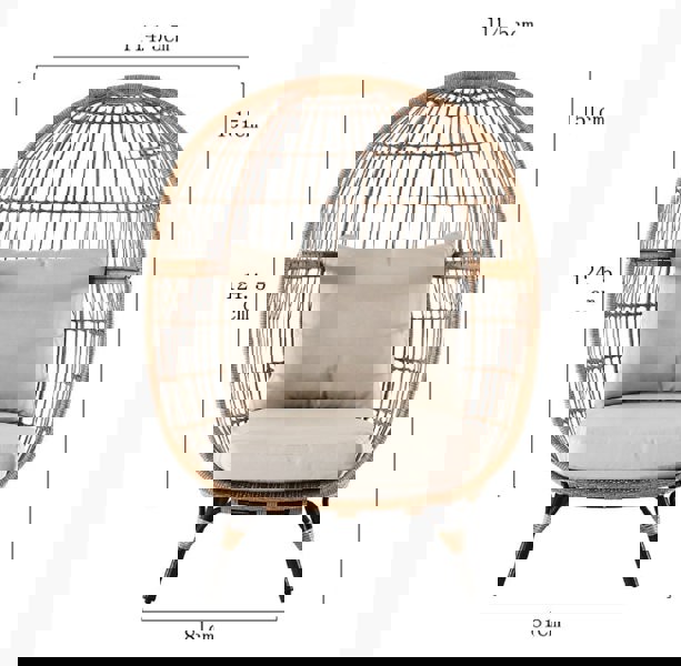 Simera Rattan Garden Ball Chair with Stand, Indoor/ Outdoor Furniture-Weilai-Weilai Concept