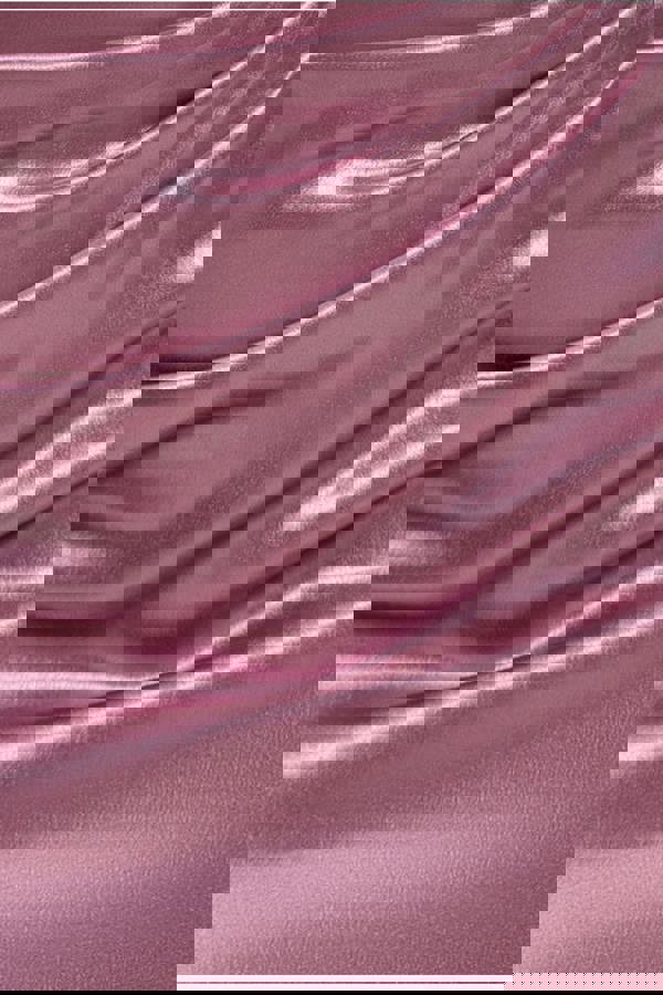 Off Shoulder Satin Maxi With V Neck - Rosepink DR3923