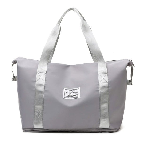 Anymom Mommy Baby Changing Bag Grey Waterproof Handbag Expandable Size With Zipper
