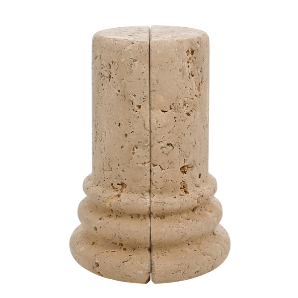 Hestia Travertine Column Bookends