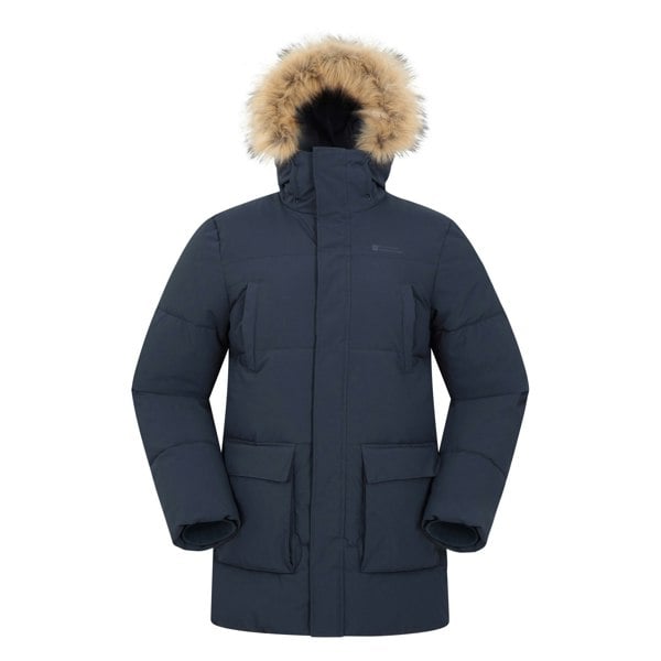 Mountain Warehouse Mens Fern Water Resistant Padded Parka - Navy