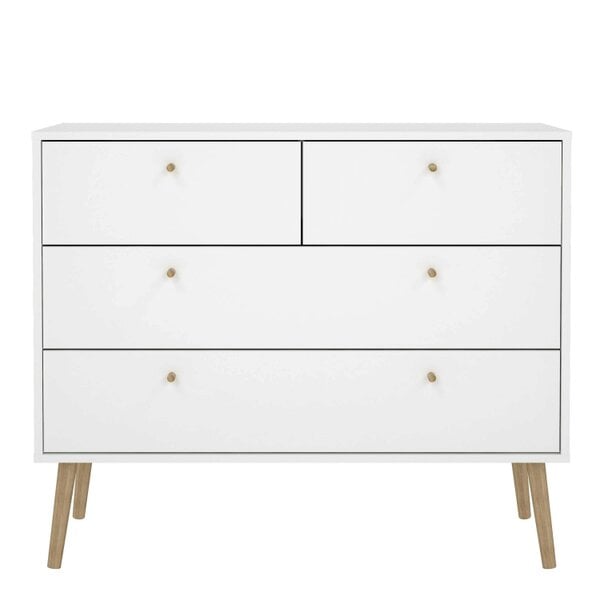 Wyld Haus Quietbloom White Wooden Chest 4 Drawers