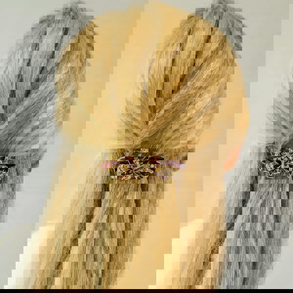 butterfly hair clip brown half up