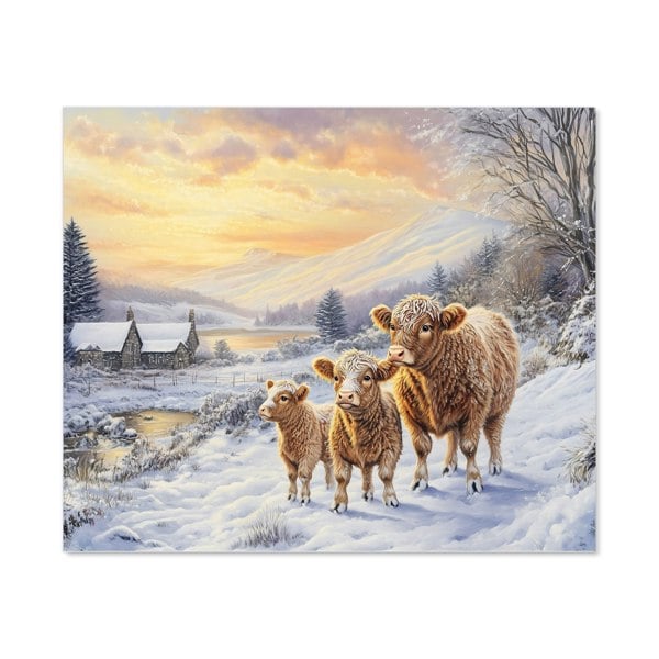 Warren Reed - Designer Family Of Highland Cows Kitchen Splashback