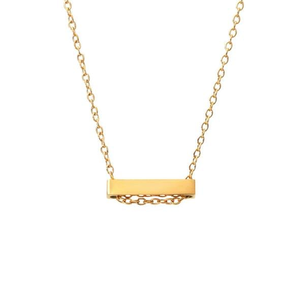 Say It With Engravable Bar Necklace - Yellow Gold