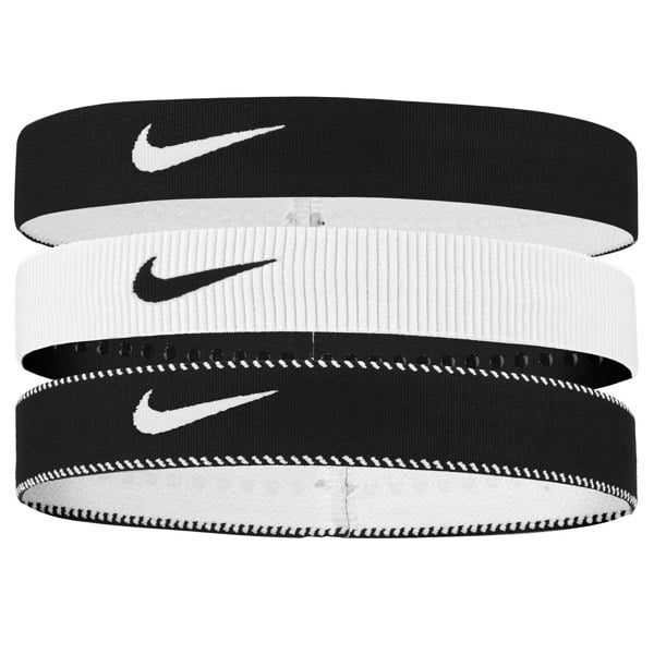 Nike Classic Flexible Wide Band Headband (Pack of 3) - White/Black