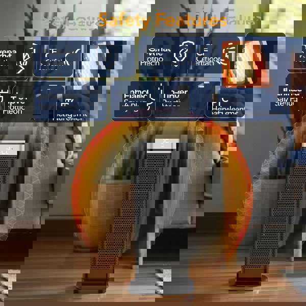 Air Pro Portable Electric Space Heater 17" - Remote Control - LED Display 1-12HR Timer