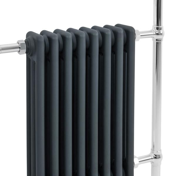Monstershop Traditional Heated Towel Rail Radiator – 950mm x 660mm  – Anthracite Grey