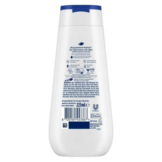 Dove Advanced Care Deeply Nourishing Body Wash 24H Renewing Micromoisture, 225ml