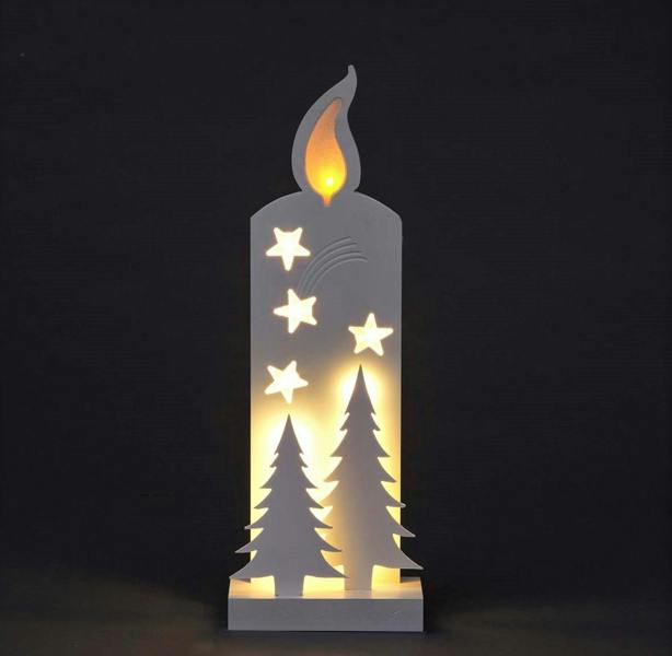 36cm to 46cm Wooden LED Christmas Silhouette Candle Decoration, Battery Operated Warm White Indoor Lighting image 4