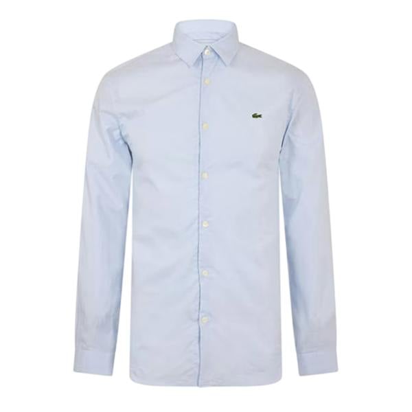 Lacoste Mens Oxford Long-Sleeved Shirt - Blue - 