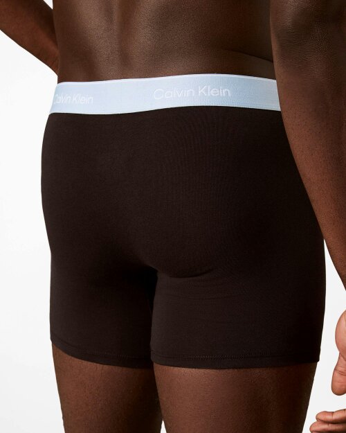 Calvin Klein 3 Pack Icon Cotton Stretch Mens Boxer Briefs - Black/Rio Red/Forget Me Not