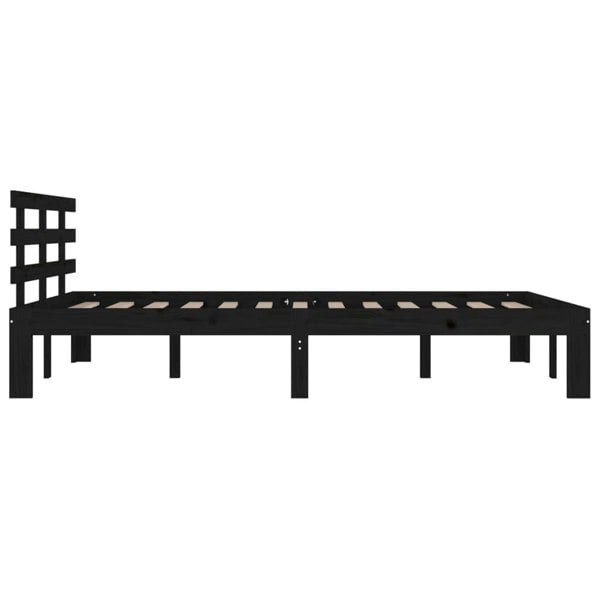 Berkfield Bed Frame Black Solid Wood 200x200 cm