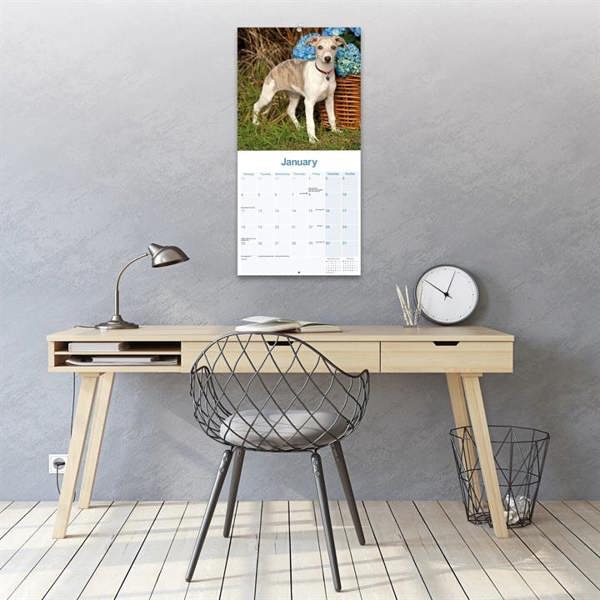 Whippet Calendar 2027, Wall Calendars, Month To View, Dogs, Gift