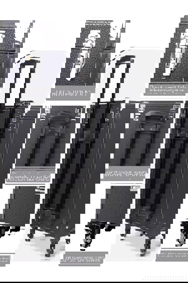 Living and Home Professional 3-in-1 Rolling Cosmetic Cases Makeup Trolley Nail Luggage Storage Organizer