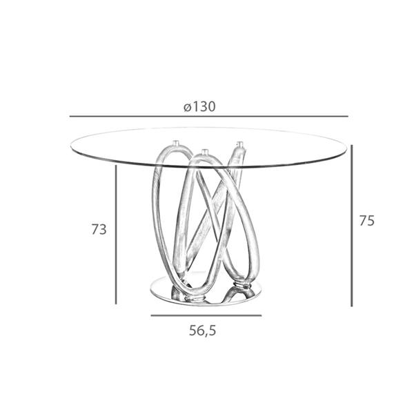 Angel Cerdá Round tempered glass and walnut dining table 1021
