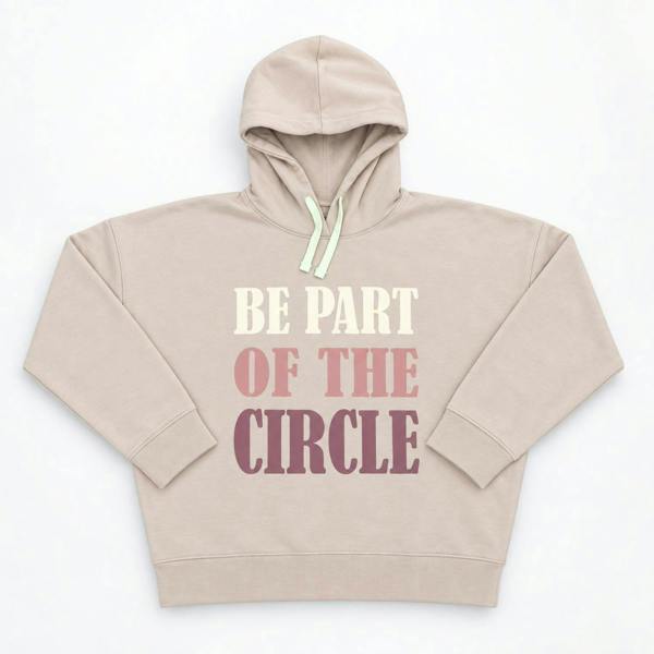 Onomato! Women's 100% Cotton Hoodie Be Part of the Circle Size L Lilac