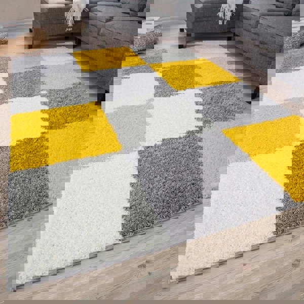 Myshaggy Geometric Yellow Rug